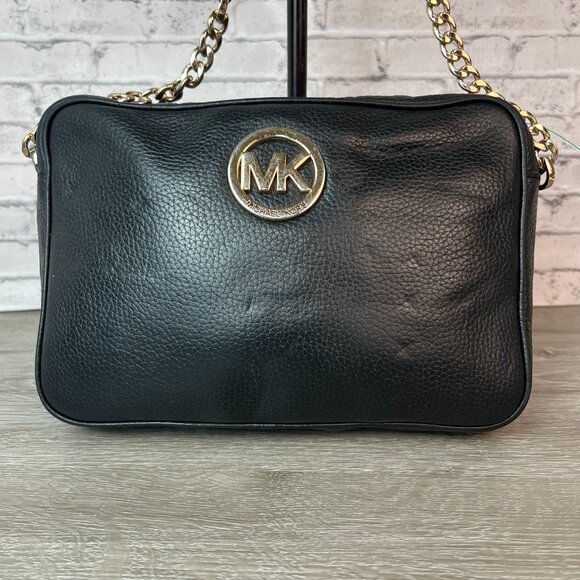 Michael Kors Black Leather Crossbody Camera Bag JetSet - Picture 2 of 8